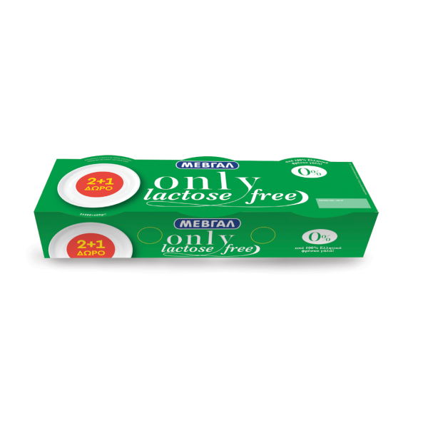 ΓΙΑΟΥΡΤΙ ONLY 0%  ΜΕΒΓΑΛ 200gr (2+1Δ)