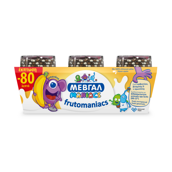 ΕΠΙΔΟΡΠΙΟ FRUTOMANIACS ΜΠΑΝΑΝΑ&ΣΟΚ. (3x140gr) -0,80€